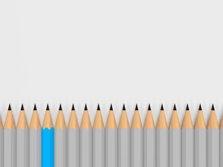 single color pencil show leadership in crowd