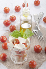 fresh italian salad in a glass