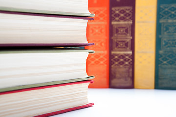 stack of books closeup