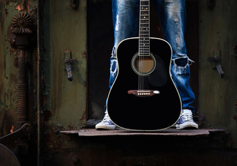 Fototapeta premium Black guitar