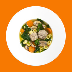 Spinach and Chicken meatball soup
