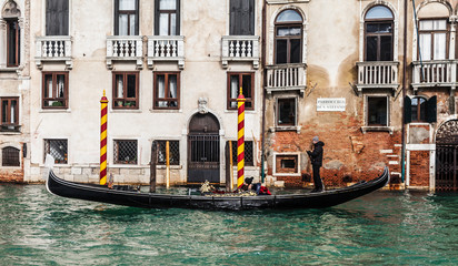 Naklejka na ściany i meble Gondole w Wenecji Wenecja Włochy Europa