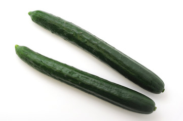 2 cucumbers isolated on white background