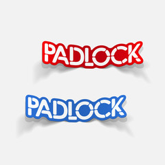 realistic design element: padlock
