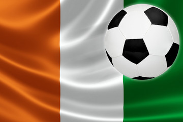 Soccer Ball Streaks Across Cote d'Ivoire's Flag
