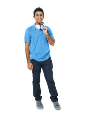 Confident Young Indian Man Standing and Smiling