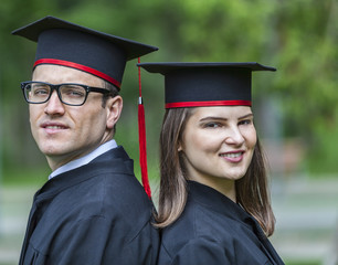 Portrait of a Couple in the Graduation Day