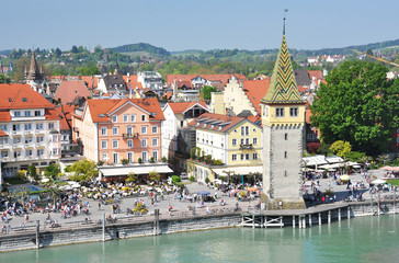 Naklejka premium Port of Lindau island, Germany