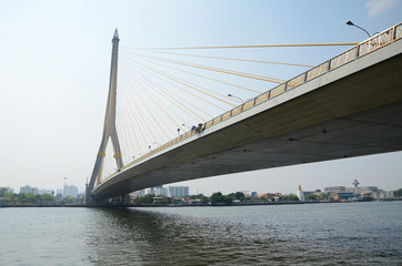 Rama VIII bridge over the Chao Praya river in Bangkok, Thailand.