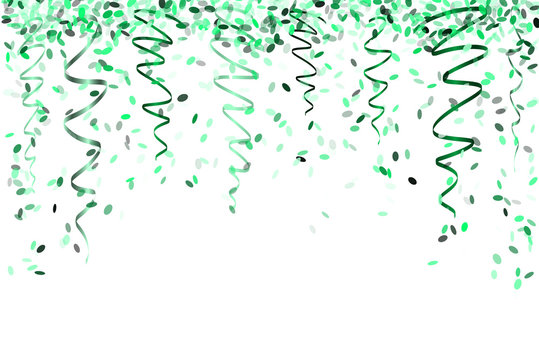 falling green confetti