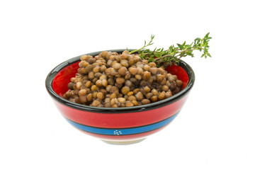 Backed lentils