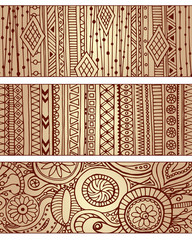 Set of unique seamless pattern and borders.