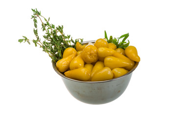 Yellow marinated pepper