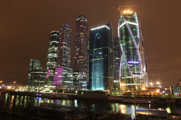 Fototapeta na wymiar Famous and Beautiful night view Skyscrapers City international b
