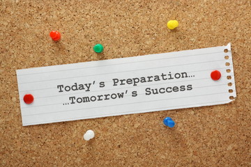 Preparation Leads to Success concept on a notice board - obrazy, fototapety, plakaty