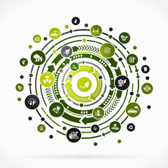 Obraz premium Ecology sustainable energy abstract concept illustration