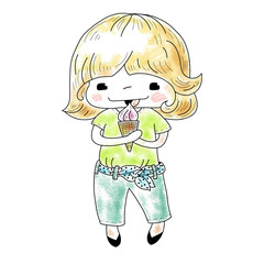 Little girl with  ice cream