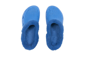 blue slippers top view