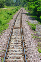 Fototapeta na wymiar train tracks in country developing