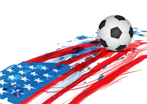 soccer ball on America flag