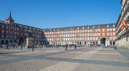 Plaza Mayor in Madrid in Spain in spring