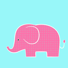 pink elephant with an animal face pattern inside - vector