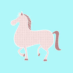 horse with an animal face pattern inside - vector