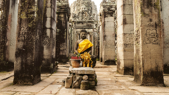 Buddha At Bayon Temple, Angkor Thom, Cambodia