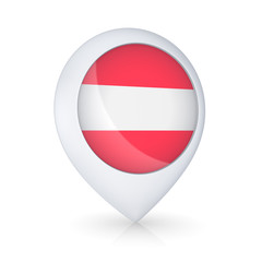GPS icon with flag of Austria.
