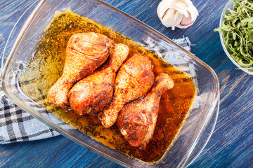 Marinated chicken drumsticks