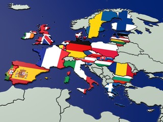 Europäische Union mit Landesflaggen 5