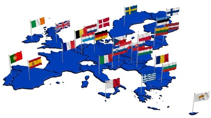 Europäische Union mit Landesflaggen 2