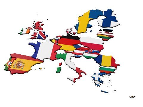Europ&auml;ische Union mit Landesflaggen 4