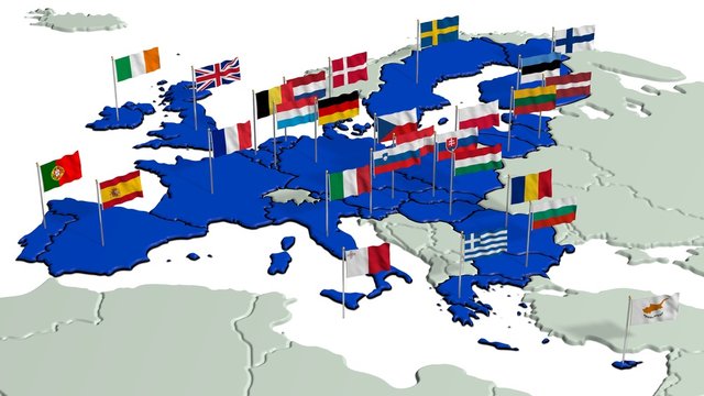Europ&auml;ische Union mit Landesflaggen 1
