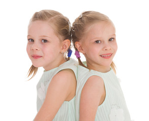portrait of two cheerful children