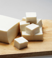 Tofu japanese on block sliced