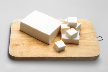 Tofu japanese on block sliced