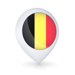 Fototapeta premium GPS icon with flag of Belgian.