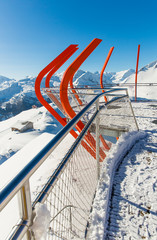 Cableway in ski resort Bad Gastein in mountains, Austria