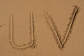uv sonne sand gezeichnet