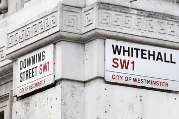 Obraz premium Downing Street Whitehall. Londyn
