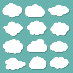 Cartoon Clouds Set