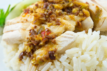 rice steamed with chicken soup