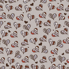 Obraz premium Seamless decorative pattern with hearts