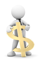 omino bianco con simbolo dollaro