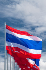 Fototapeta na wymiar Thailand flag on sky.