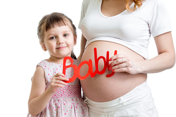child and her pregnant mother