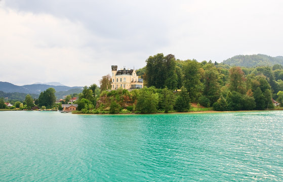 Reifnitz Castle on Lake Worth in Carinthia, Austria