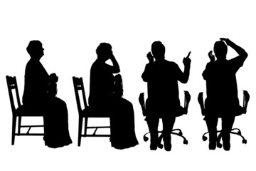 Vector silhouette of women.