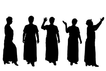 Vector silhouette of women.